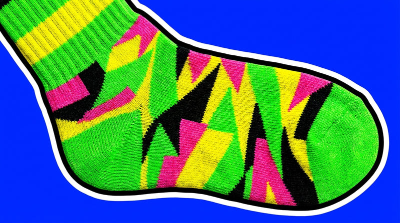 Close-up of a cushioned Angry Toast combed-cotton crew sock